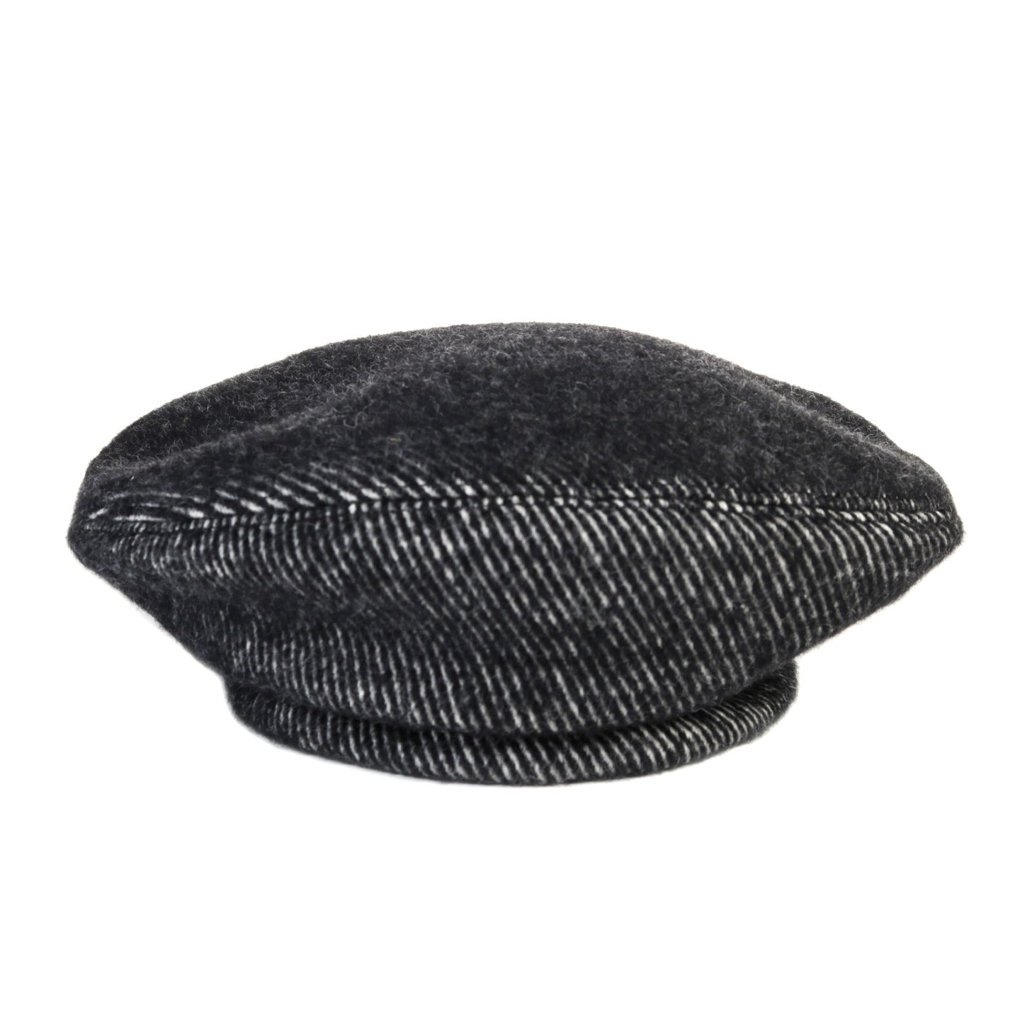 ENGINEERED GARMENTS BERET BLACK WOOL SHAGGY TWILL