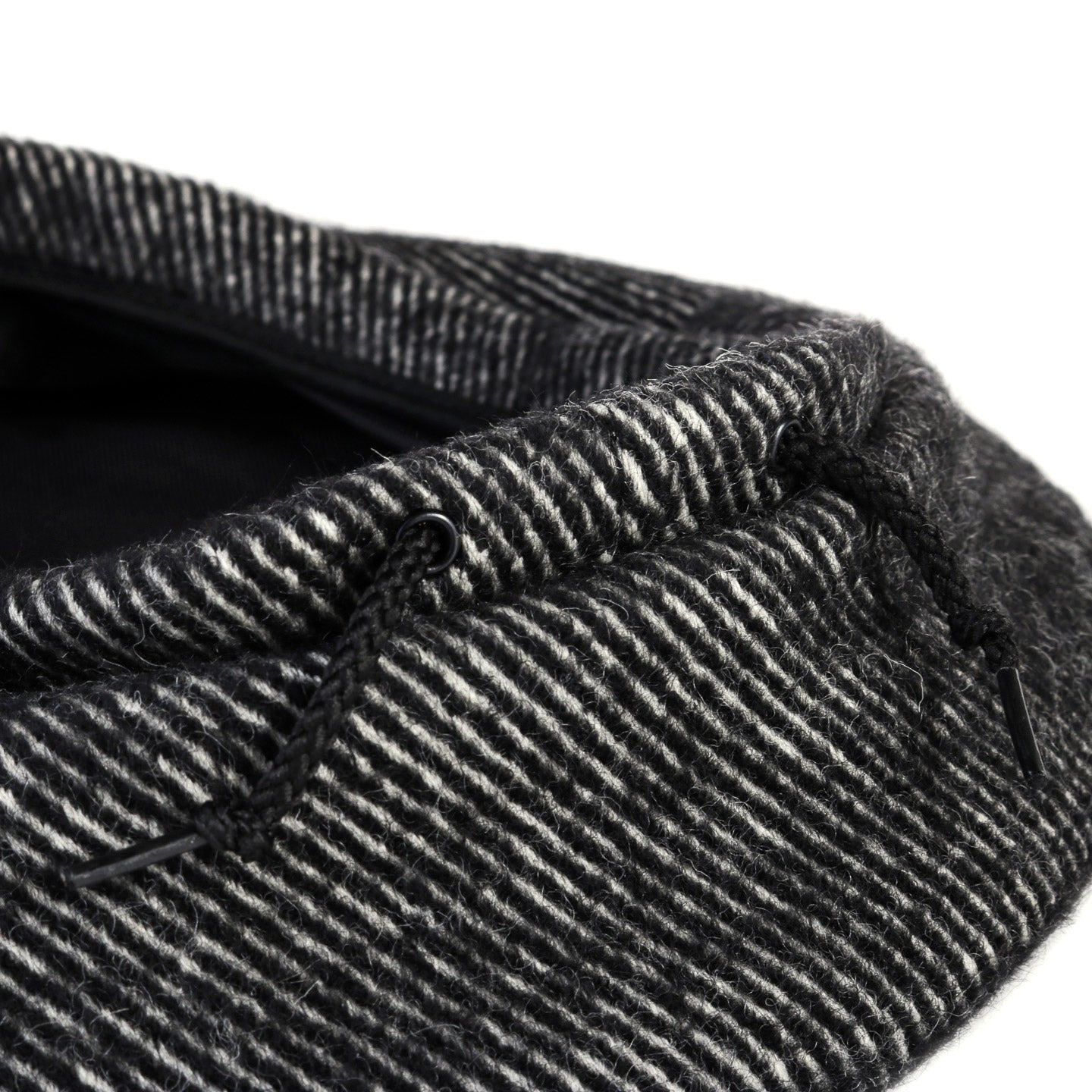 ENGINEERED GARMENTS BERET BLACK WOOL SHAGGY TWILL