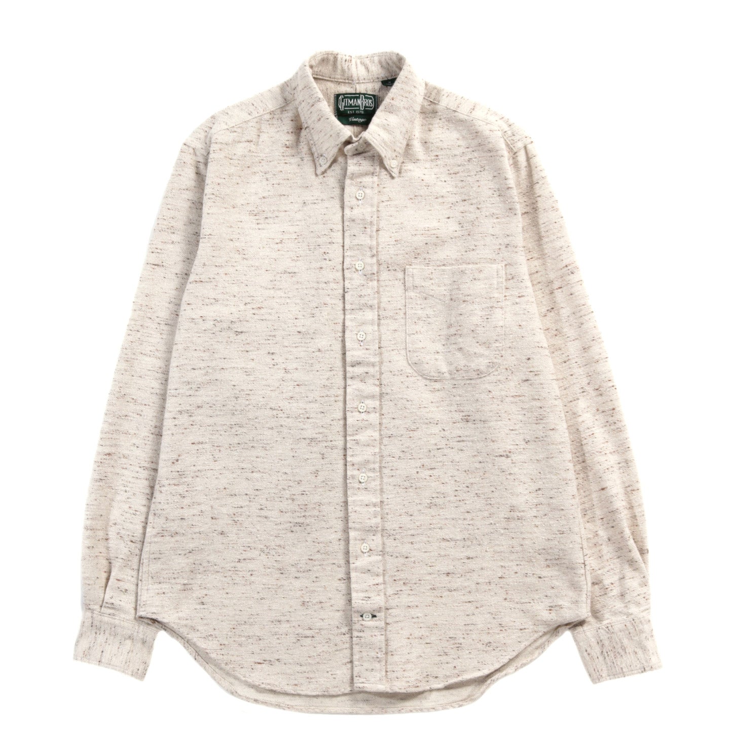 GITMAN VINTAGE BUTTON DOWN ECRU NEPPED CHAMBRAY
