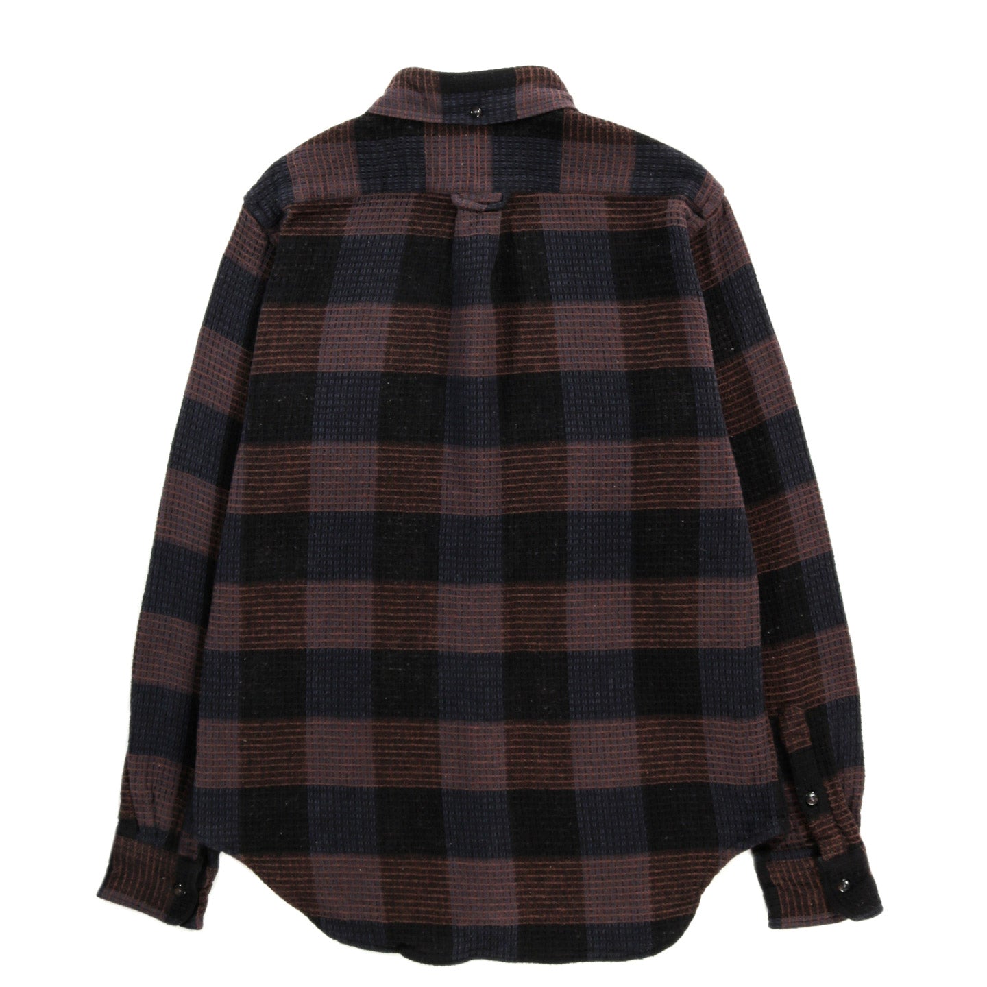 GITMAN VINTAGE BUTTON DOWN BLACK BRUSHED WAFFLE CHECK