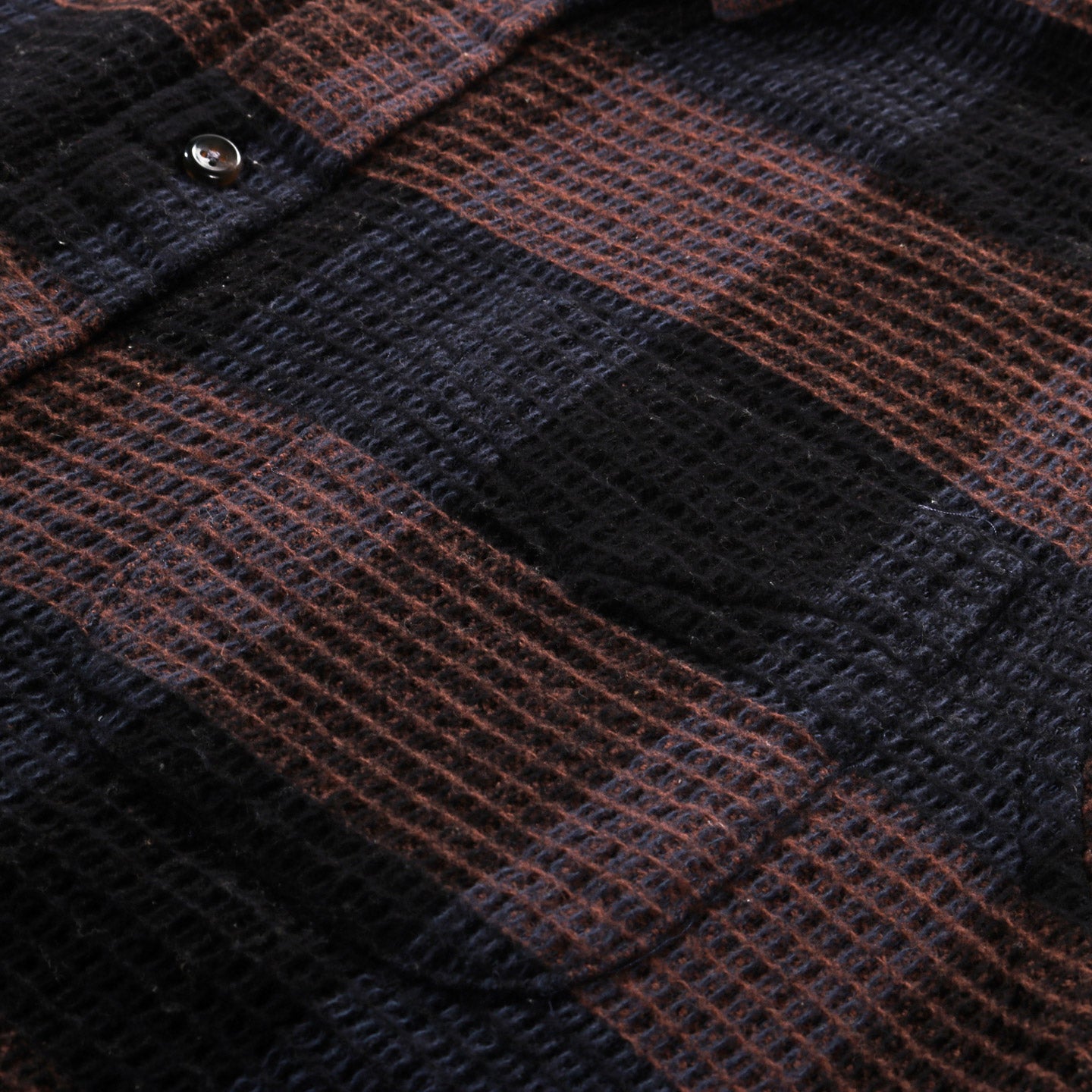 GITMAN VINTAGE BUTTON DOWN BLACK BRUSHED WAFFLE CHECK