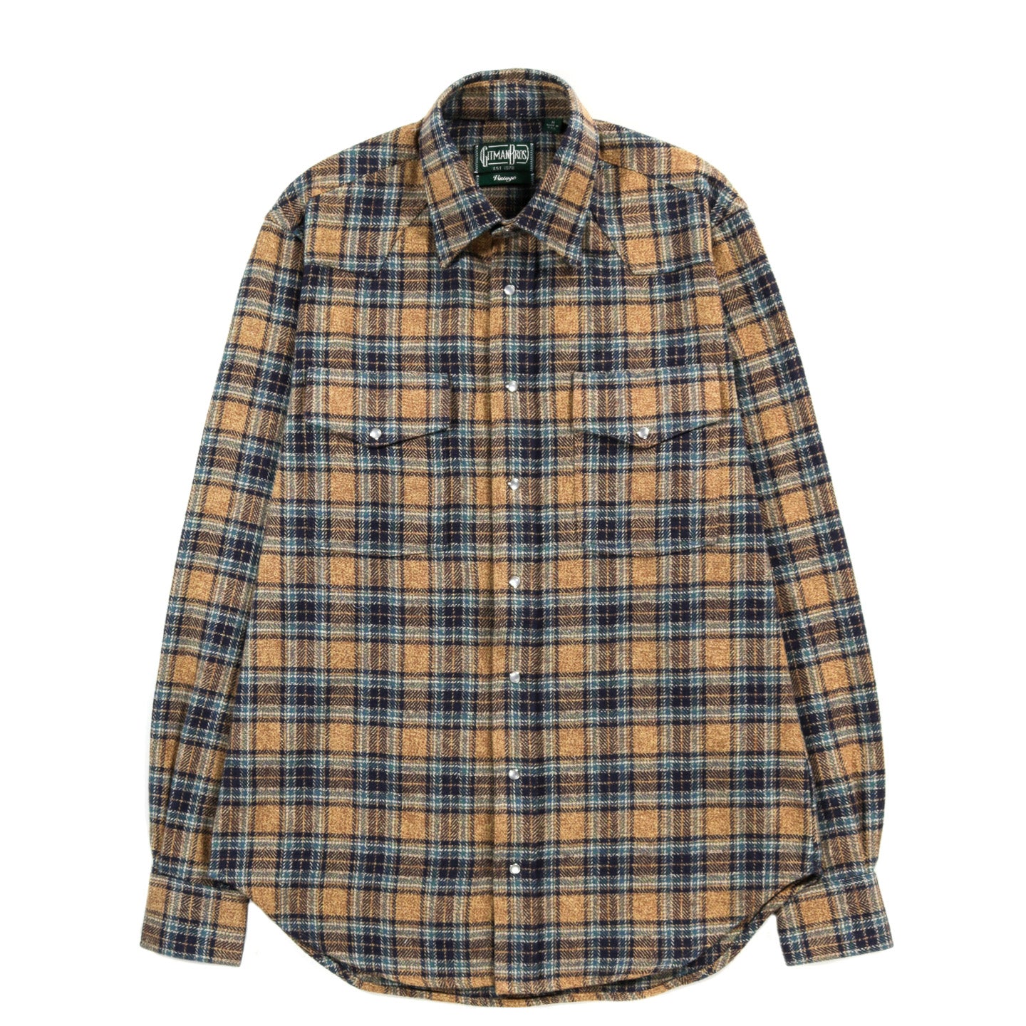 GITMAN VINTAGE WESTERN TAN COTTON TWEED CHECK