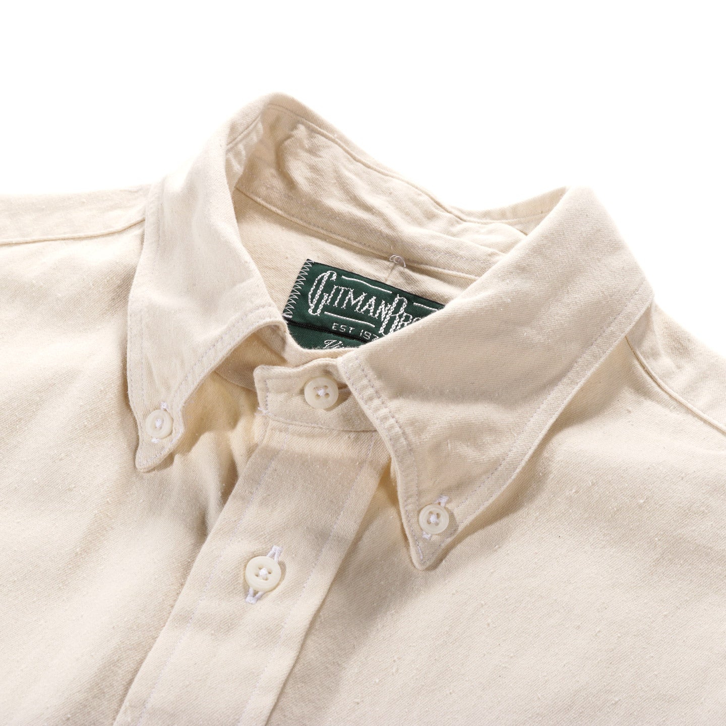 GITMAN VINTAGE BUTTON DOWN ECRU JAPANESE SILK DENIM