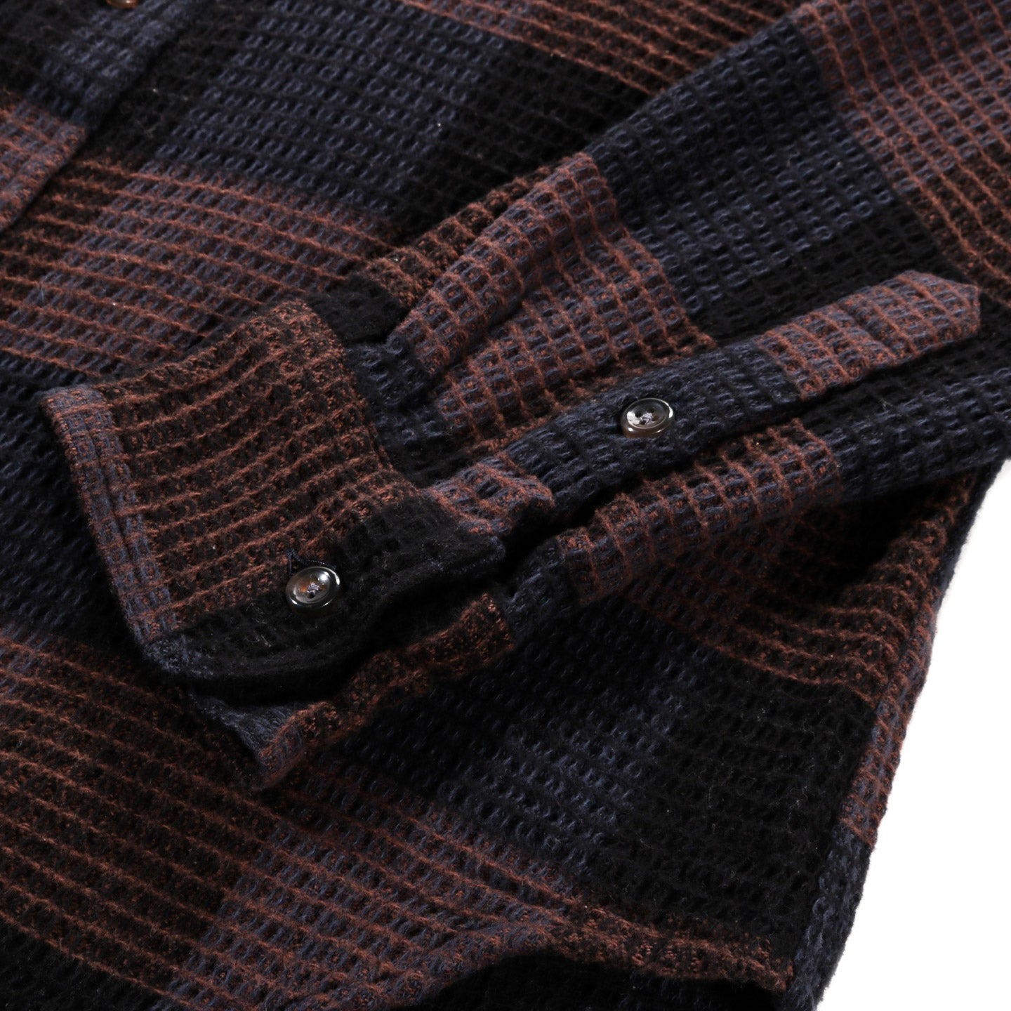GITMAN VINTAGE BUTTON DOWN BLACK BRUSHED WAFFLE CHECK