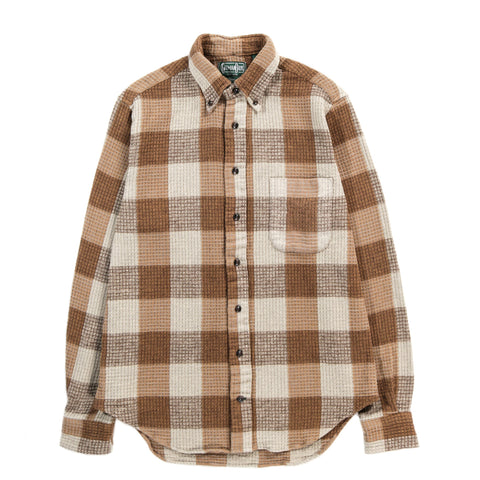 GITMAN VINTAGE BUTTON DOWN TAN BRUSHED WAFFLE CHECK