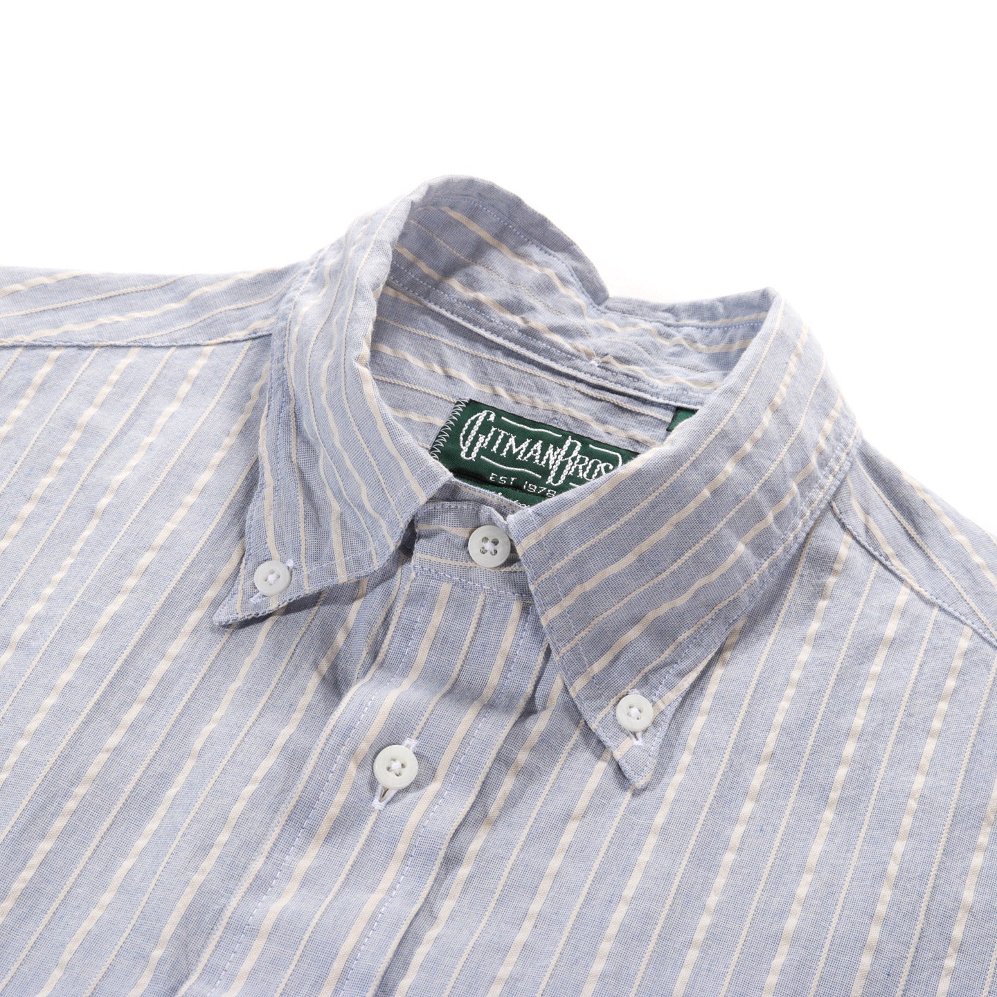 GITMAN VINTAGE BUTTON DOWN BLUE JAPANESE DOBBY STRIPE