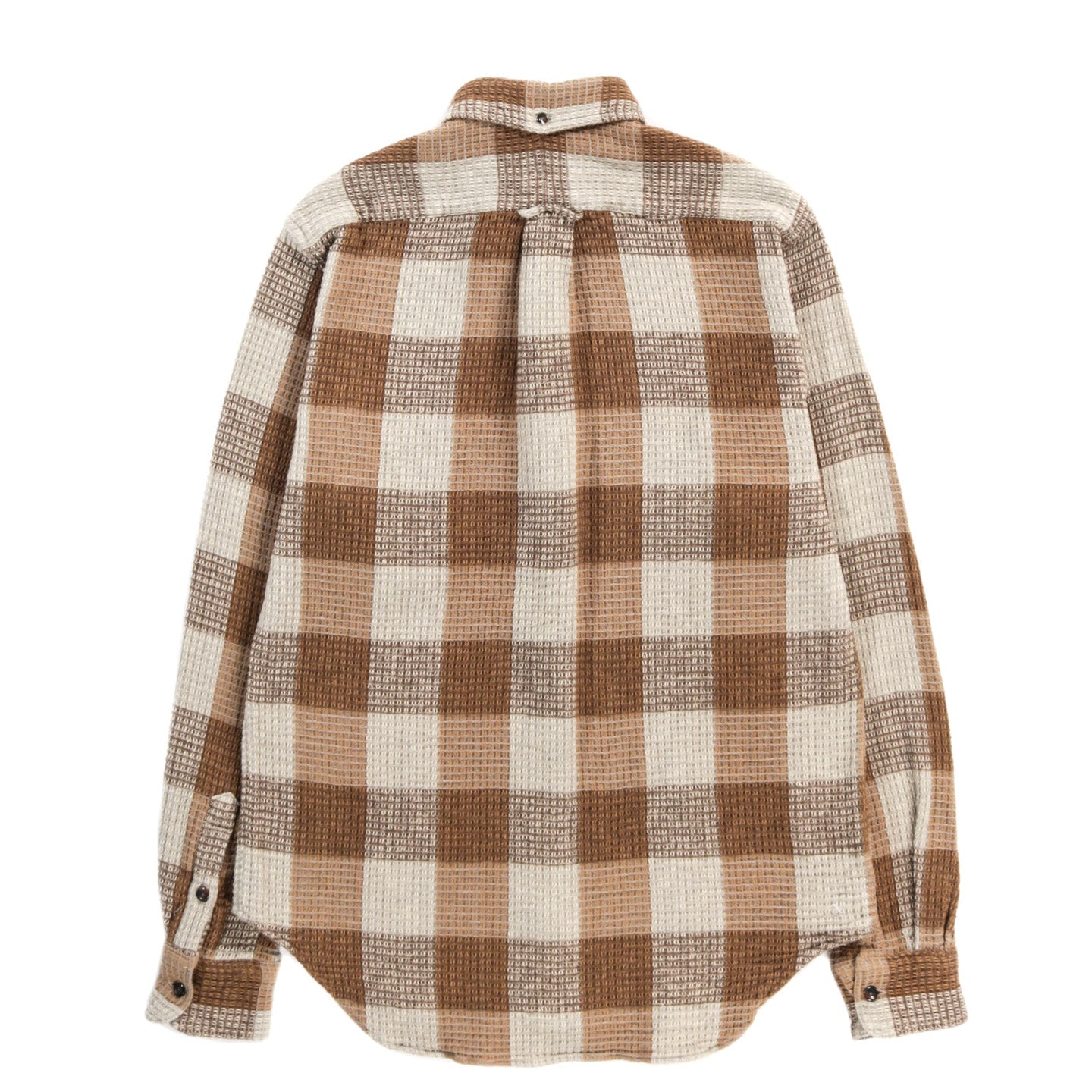 GITMAN VINTAGE BUTTON DOWN TAN BRUSHED WAFFLE CHECK