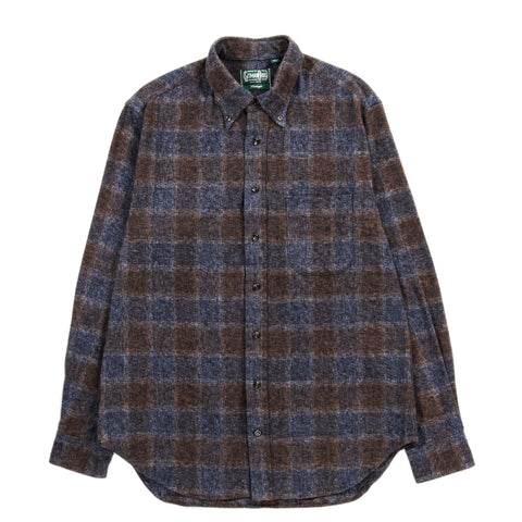 GITMAN VINTAGE BUTTON DOWN BROWN COTTON TWEED CHECK