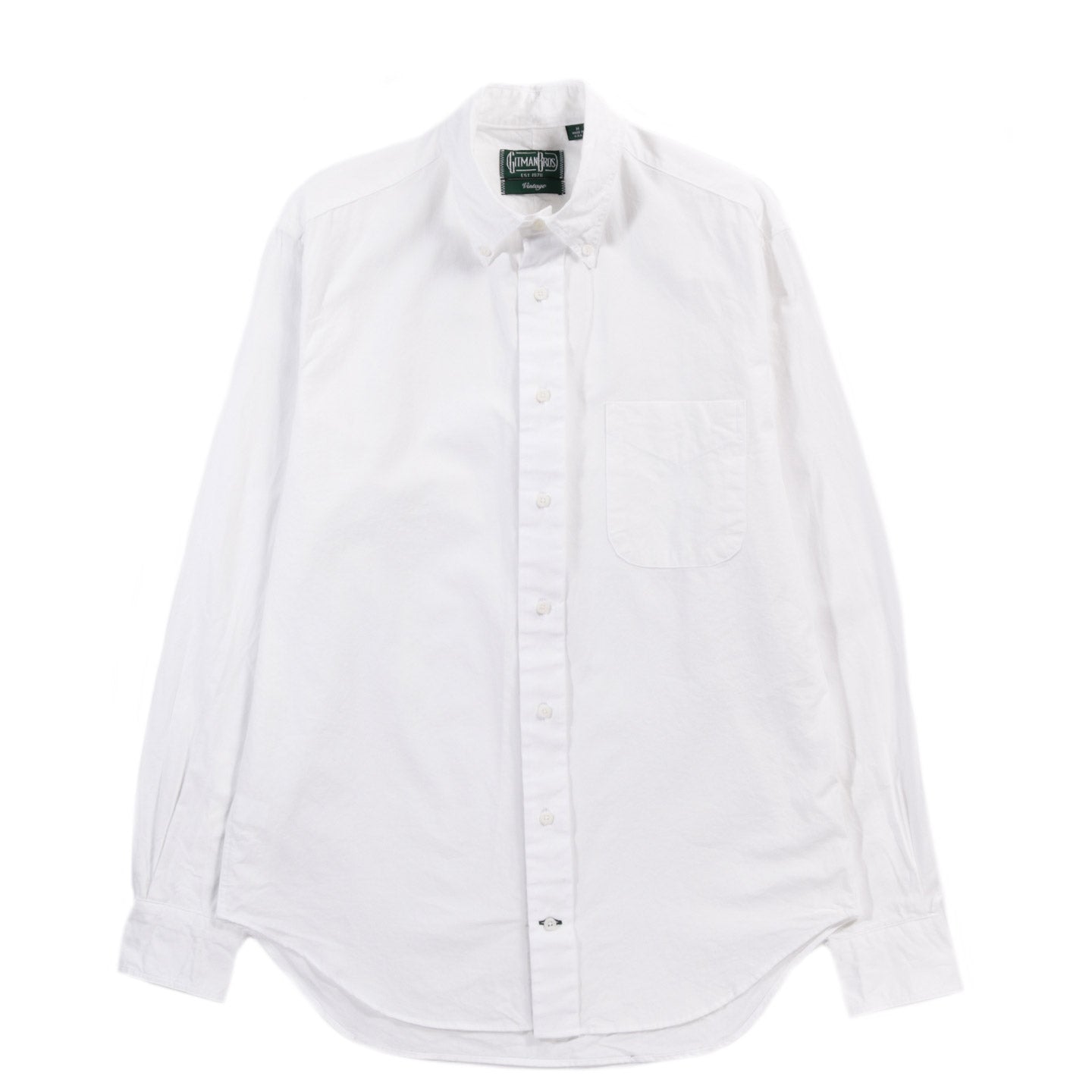 GITMAN VINTAGE BUTTON DOWN WHITE POPLIN