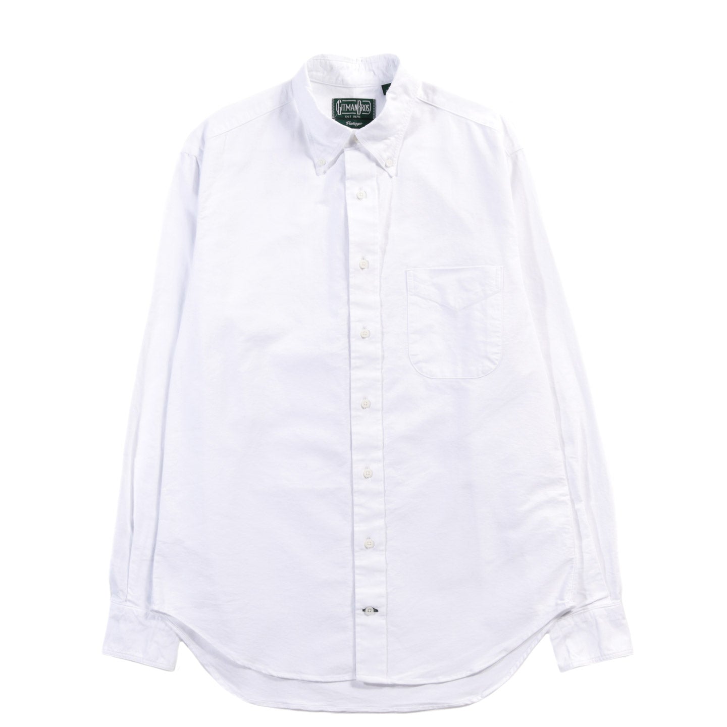 GITMAN VINTAGE BUTTON DOWN CLASSIC WHITE OXFORD