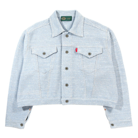 GIM CONTEXT KNITTED DENIM JACKET LIGHT BLUE