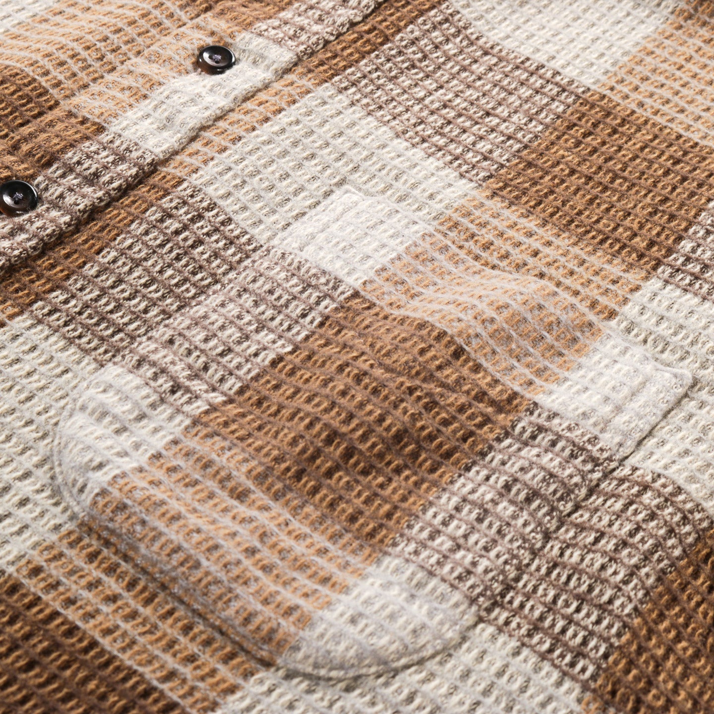 GITMAN VINTAGE BUTTON DOWN TAN BRUSHED WAFFLE CHECK