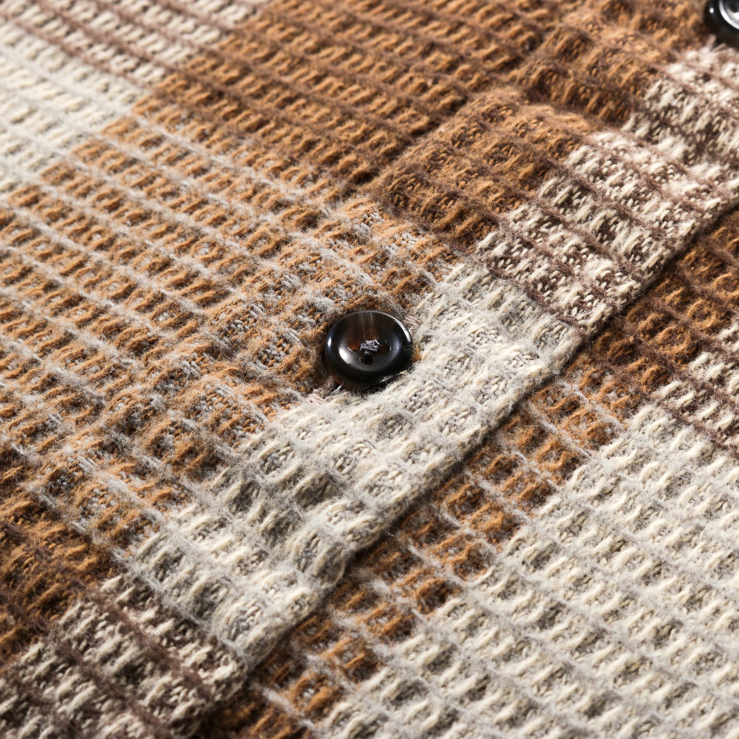 GITMAN VINTAGE BUTTON DOWN TAN BRUSHED WAFFLE CHECK