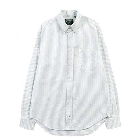 GITMAN VINTAGE BUTTON DOWN BLUE STRIPE BRUSHED OXFORD