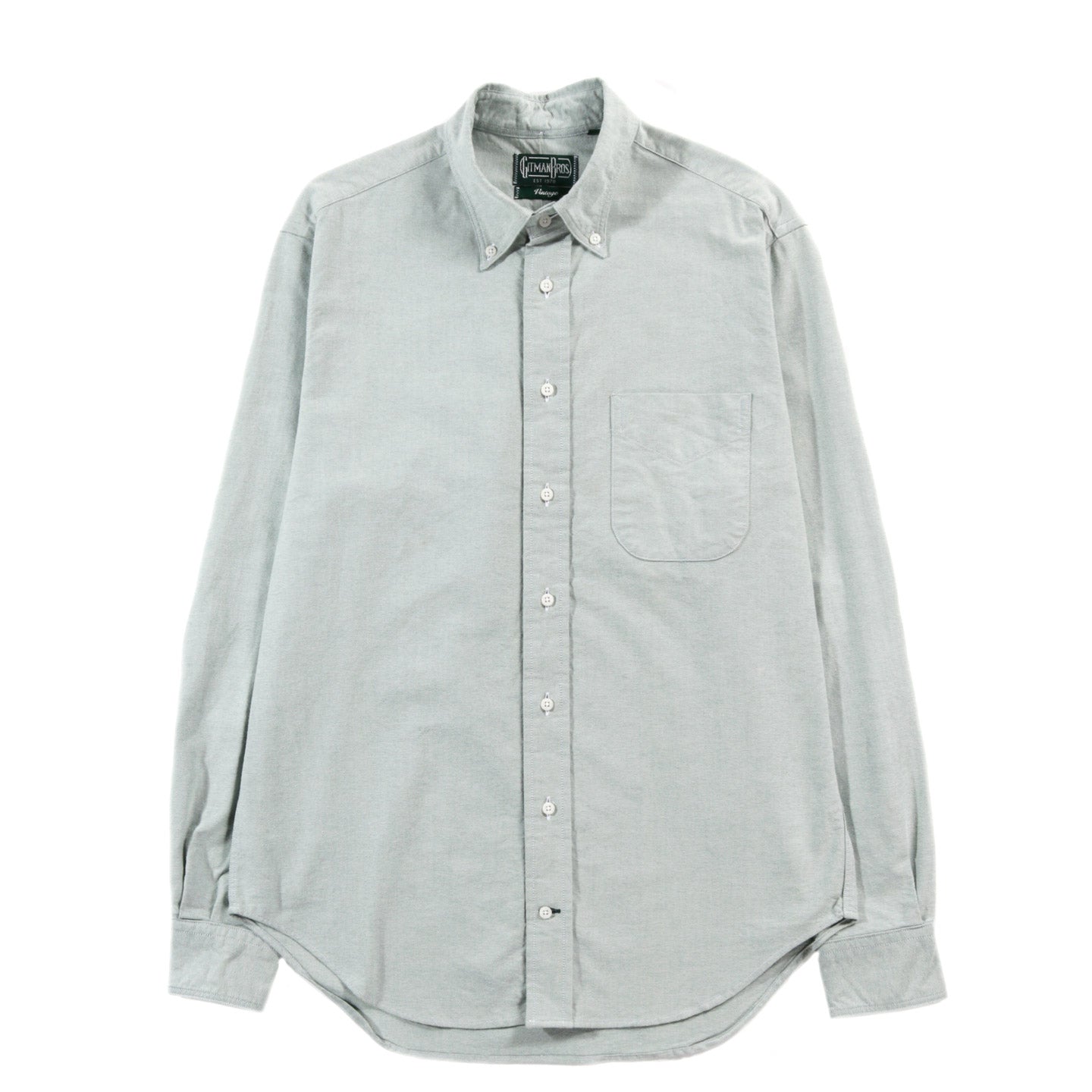 GITMAN VINTAGE BUTTON DOWN GREEN BRUSHED OXFORD