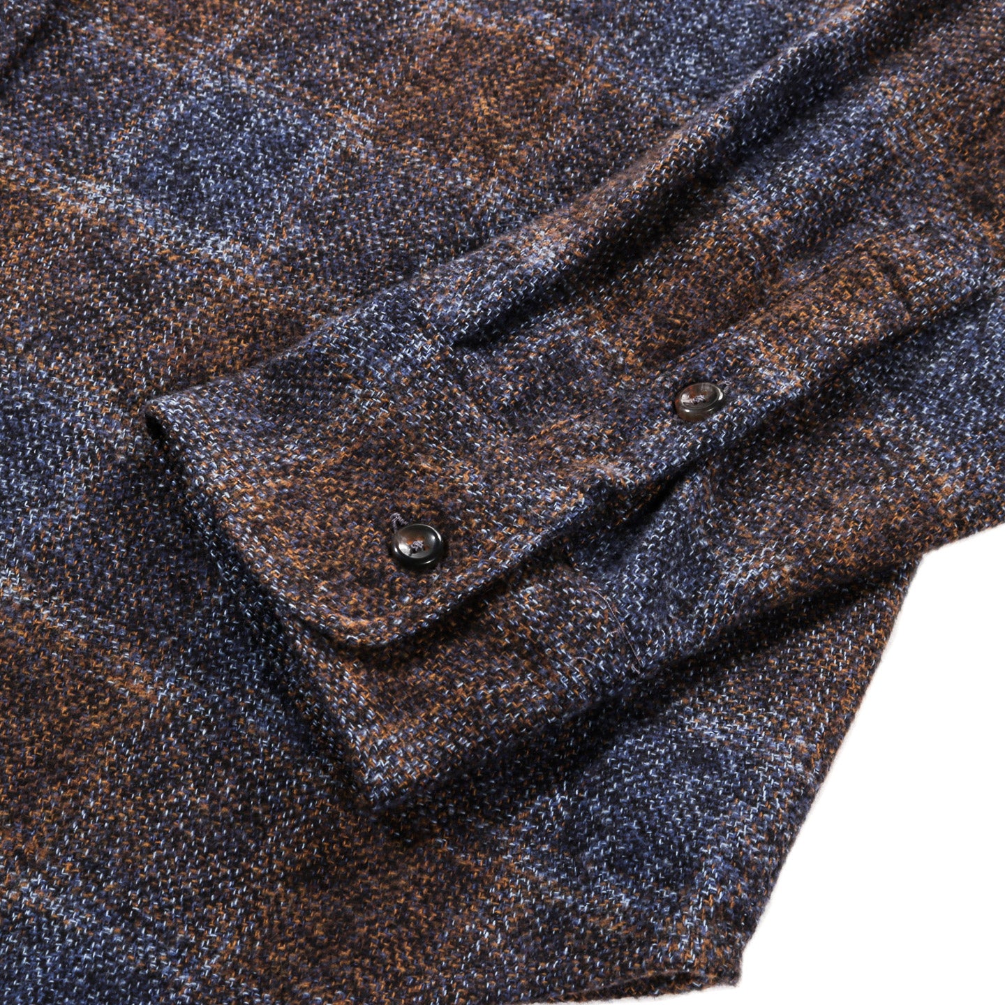 GITMAN VINTAGE BUTTON DOWN BROWN COTTON TWEED CHECK