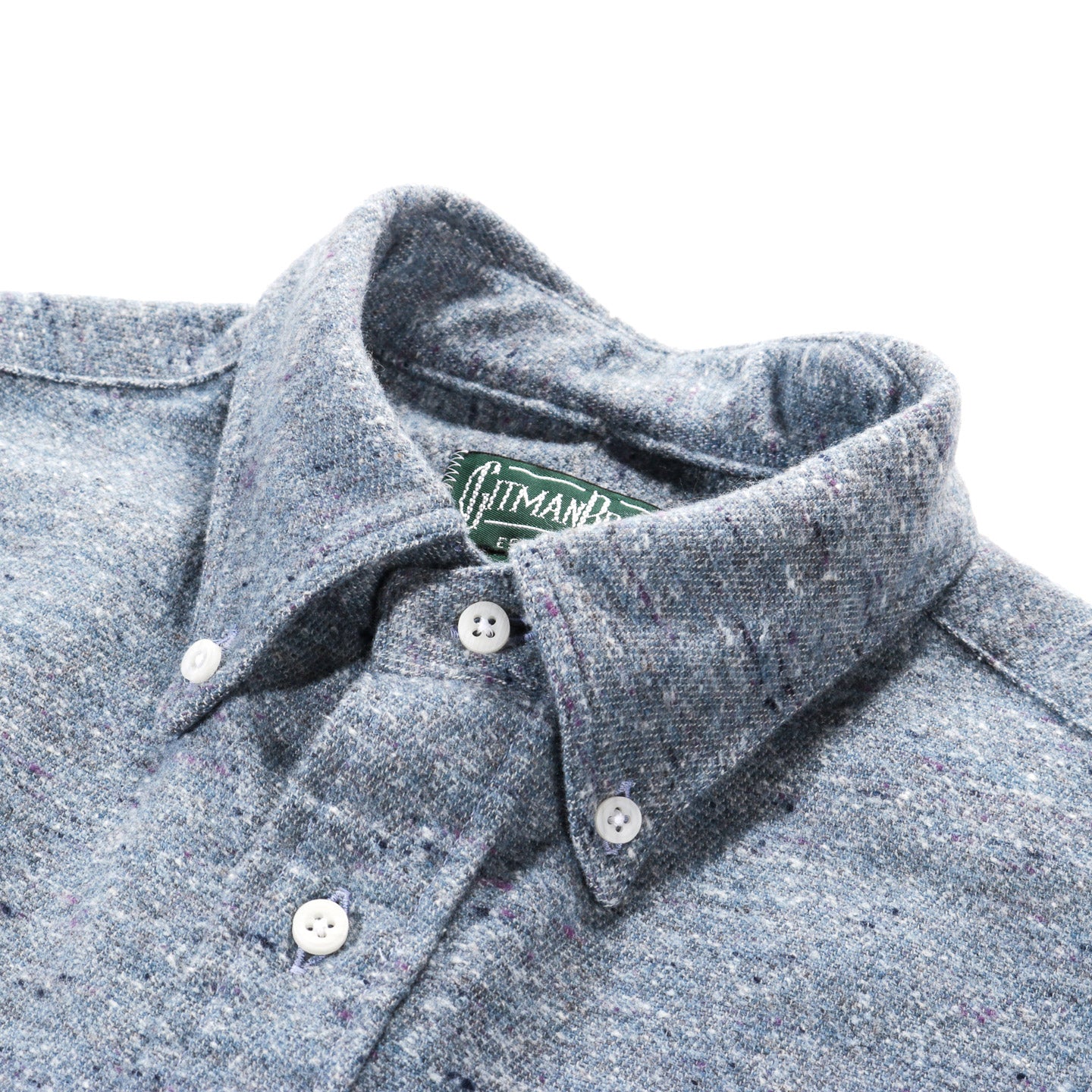 GITMAN VINTAGE BUTTON DOWN BLUE NEPPED CHAMBRAY
