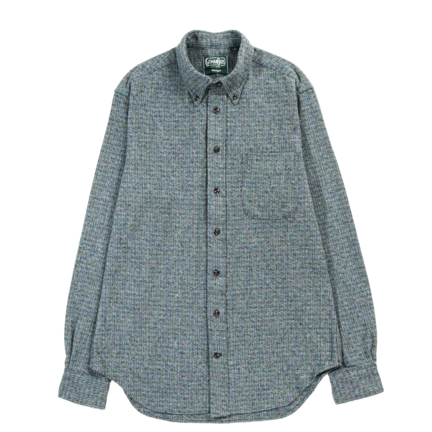 GITMAN VINTAGE BUTTON DOWN BLUE COTTON TWEED