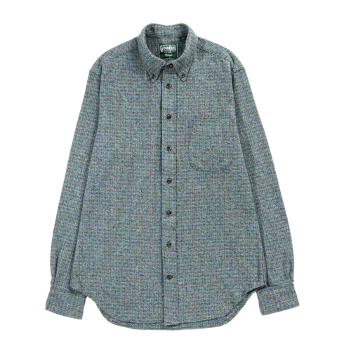 GITMAN VINTAGE BUTTON DOWN BLUE COTTON TWEED