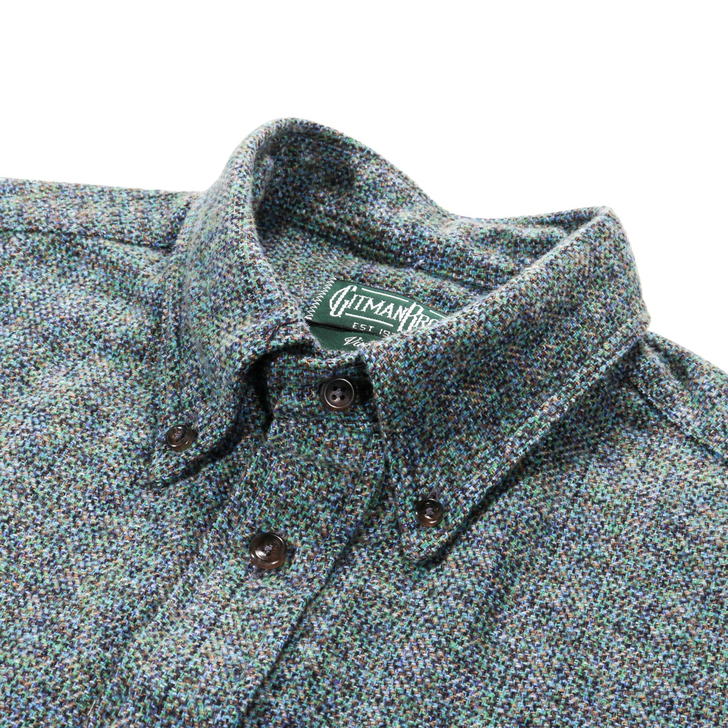 GITMAN VINTAGE BUTTON DOWN BLUE COTTON TWEED