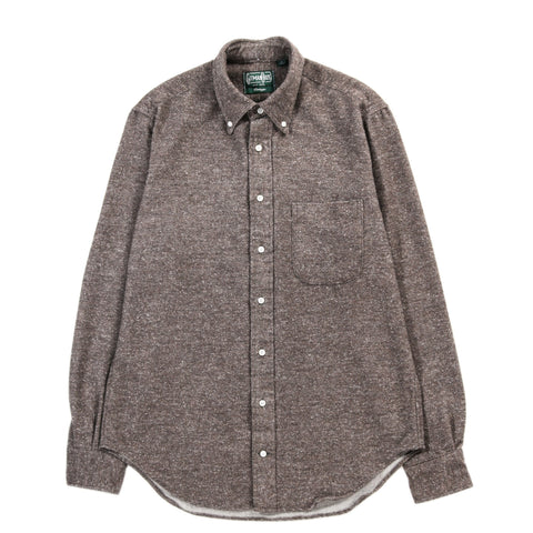 GITMAN VINTAGE BUTTON DOWN BROWN NEPPED CHAMBRAY
