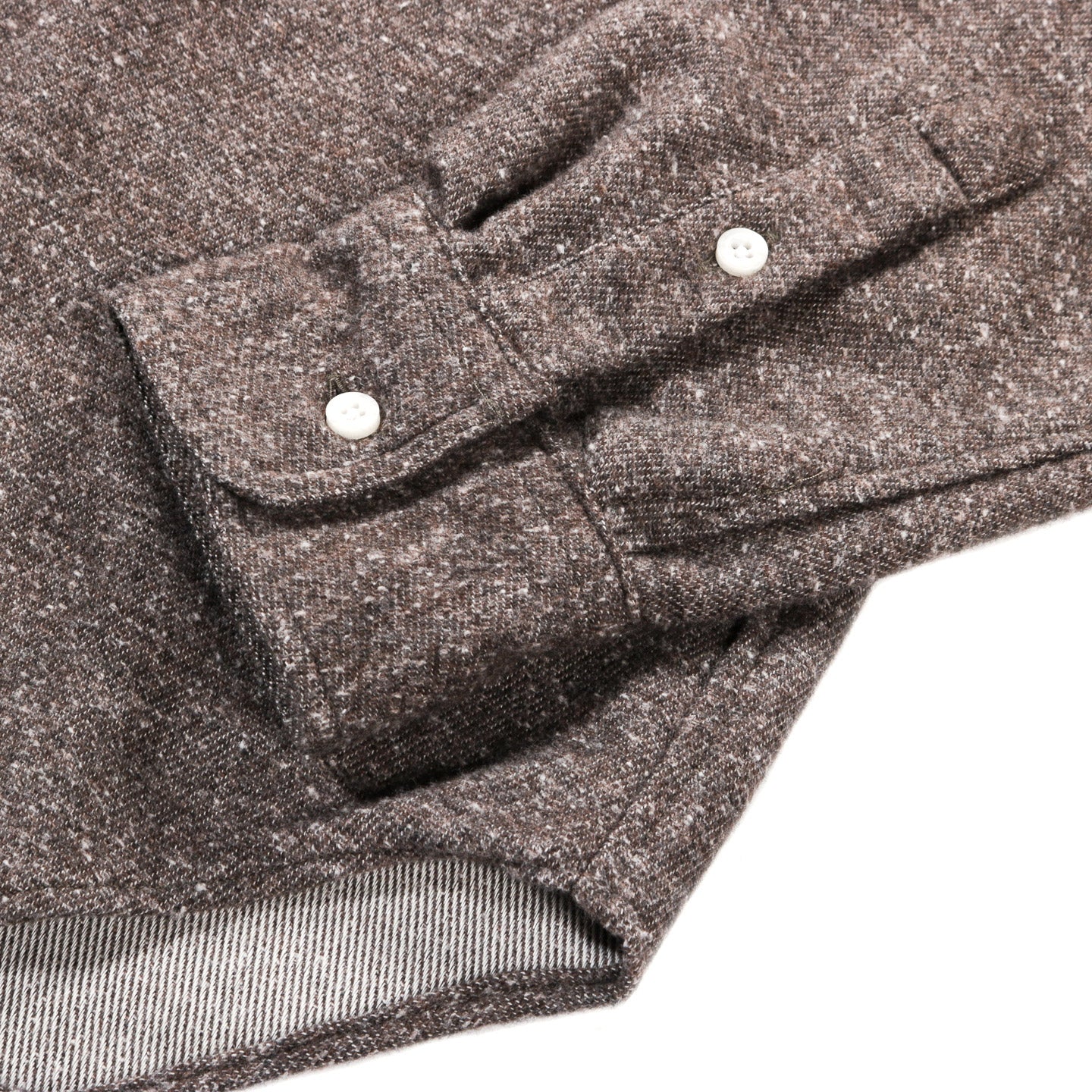 GITMAN VINTAGE BUTTON DOWN BROWN NEPPED CHAMBRAY