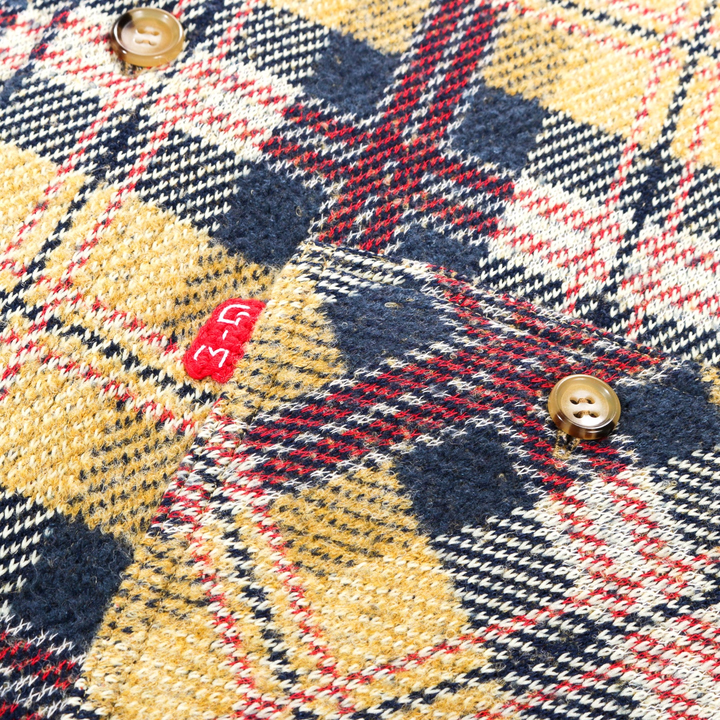 GIM CONTEXT KNITTED CHECK COVERALL JACKET YELLOW