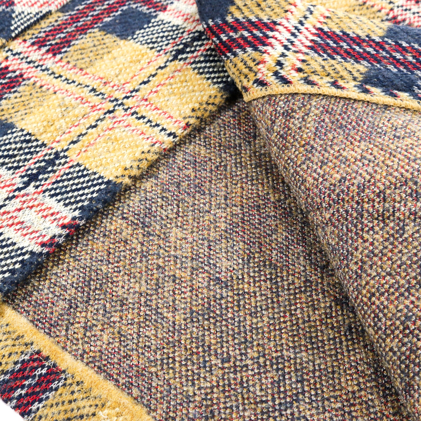 GIM CONTEXT KNITTED CHECK COVERALL JACKET YELLOW