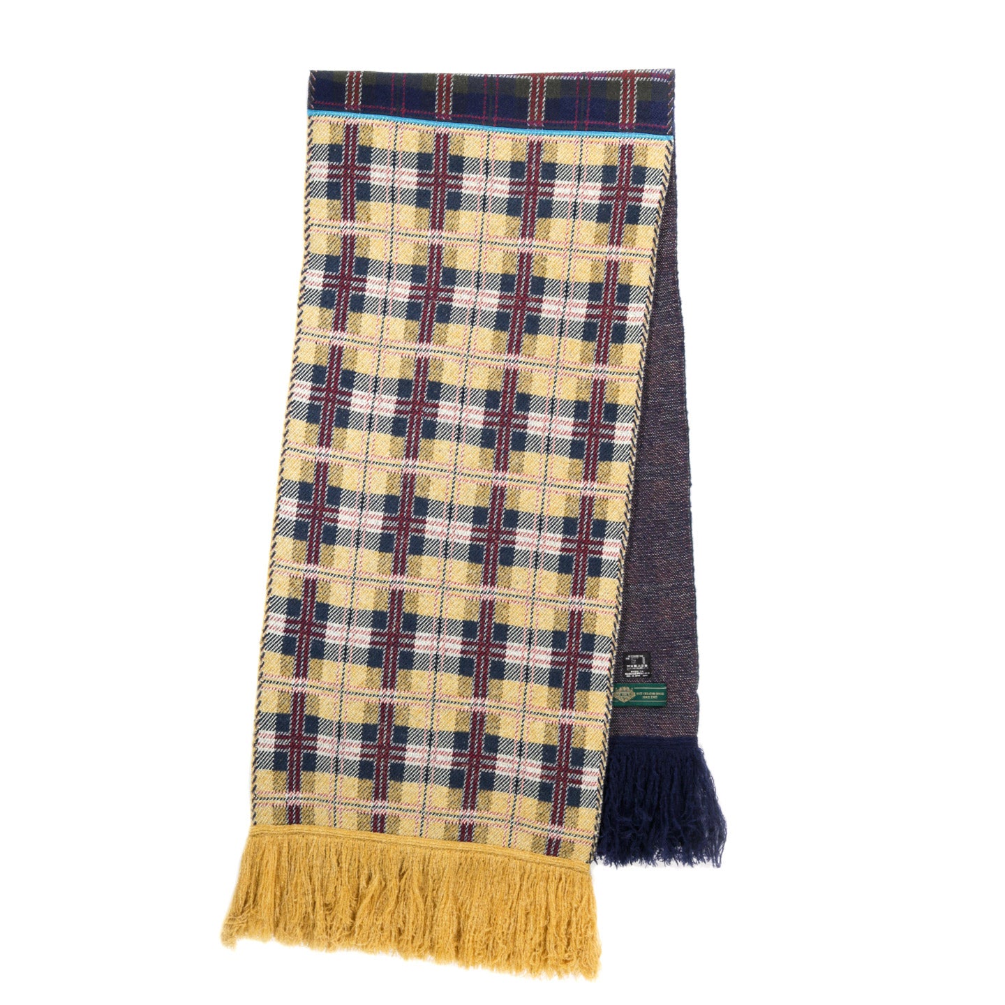 GIM CONTEXT KNITTED CHECK SCARF YELLOW / BLUE MIX