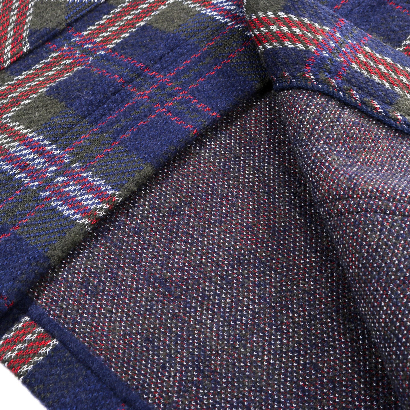 GIM CONTEXT KNITTED CHECK COVERALL JACKET BLUE