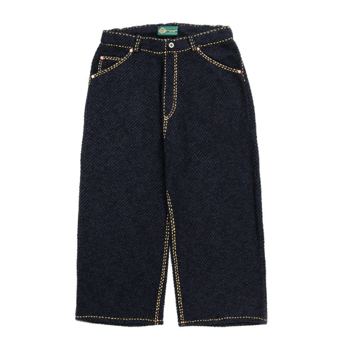 KAPITAL 14OZ BLACK DENIM NOUVELLE SHUTTLE PANTS | TODAY CLOTHING