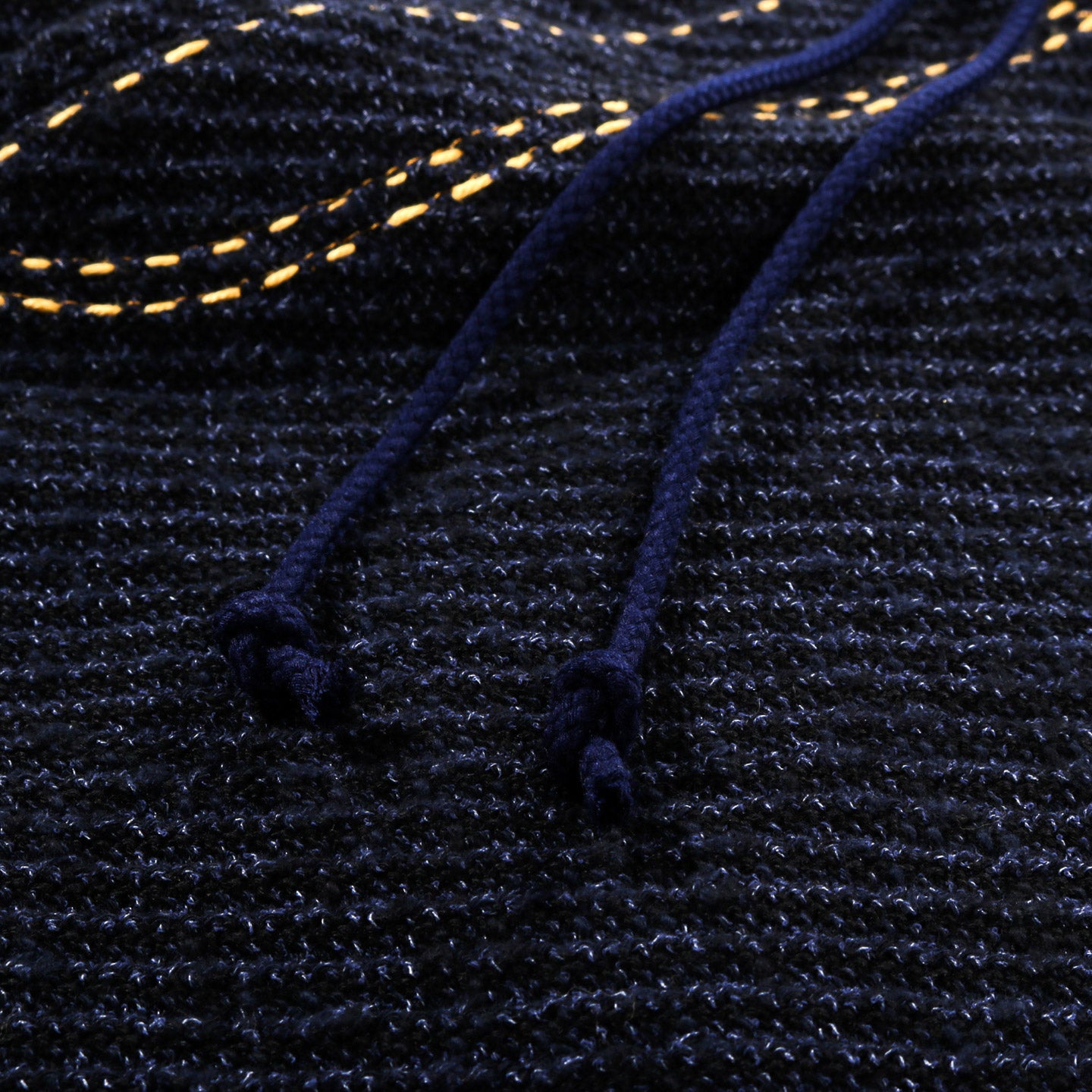 GIM CONTEXT HAND STITCHED RIGID DENIM KNIT PANTS NAVY
