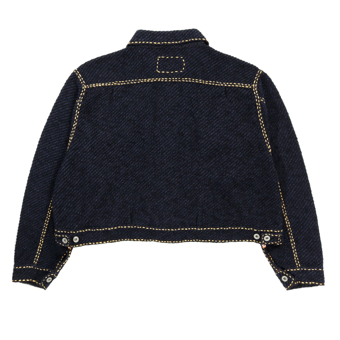 GIM CONTEXT HAND STITCHED RIGID DENIM KNIT JACKET NAVY