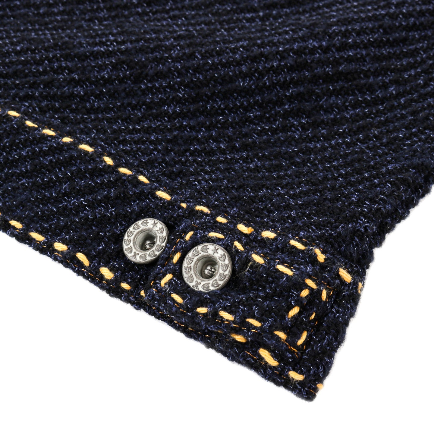 GIM CONTEXT HAND STITCHED RIGID DENIM KNIT JACKET NAVY