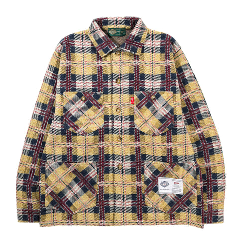 GIM CONTEXT KNITTED CHECK COVERALL JACKET YELLOW