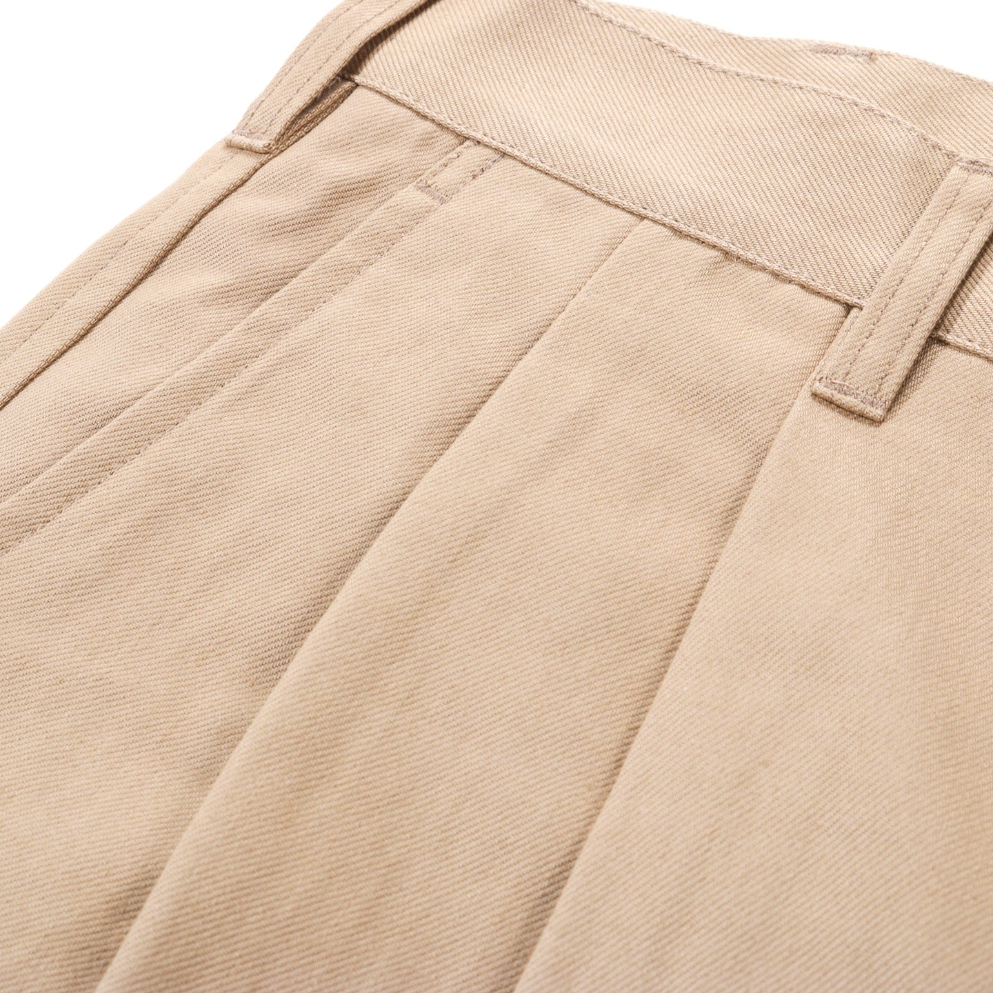 COMME DES GARCONS HOMME P027 HEAVY COTTON TWILL PLEATED CHINO  BEIGE