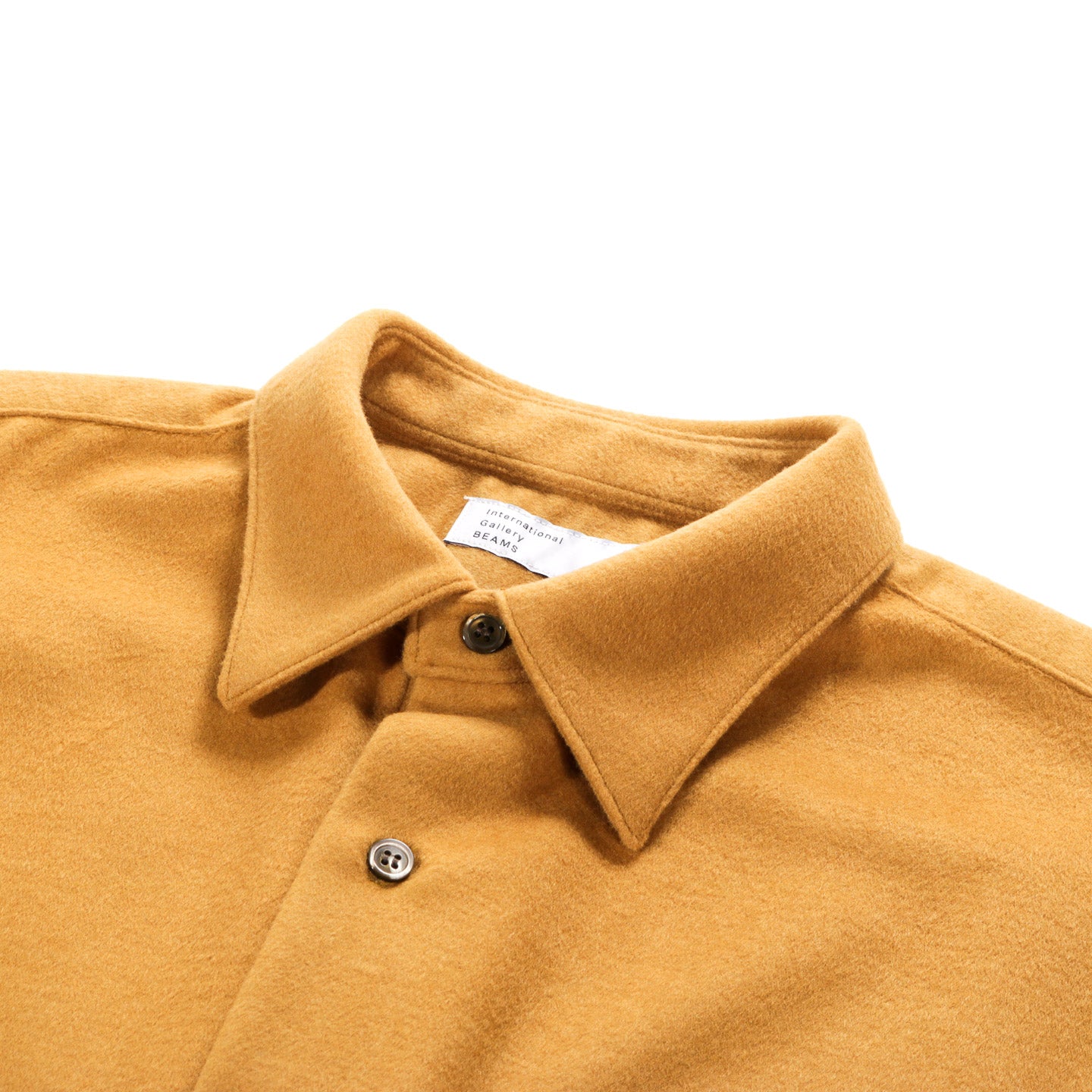 INTERNATIONAL GALLERY BEAMS REGULAR COLLAR SOLID SHIRT MUSTARD