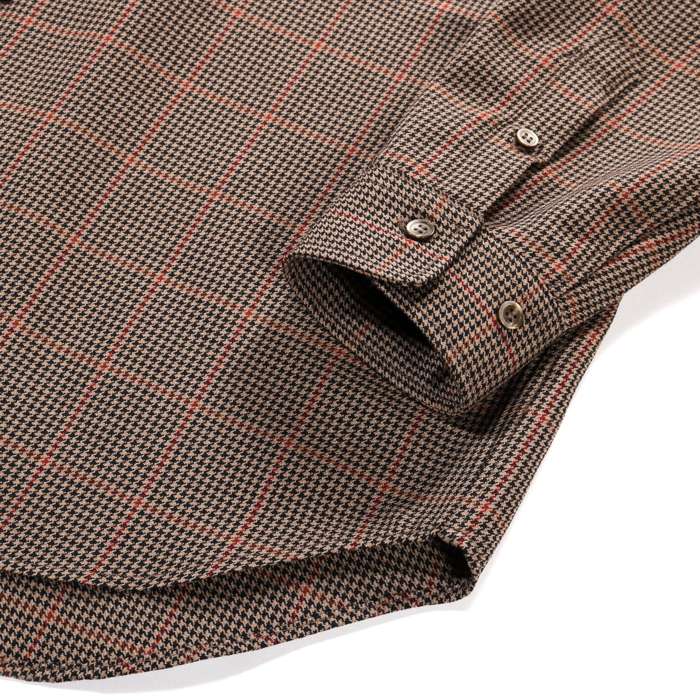 INTERNATIONAL GALLERY BEAMS REGULAR COLLAR CHECK SHIRT BROWN