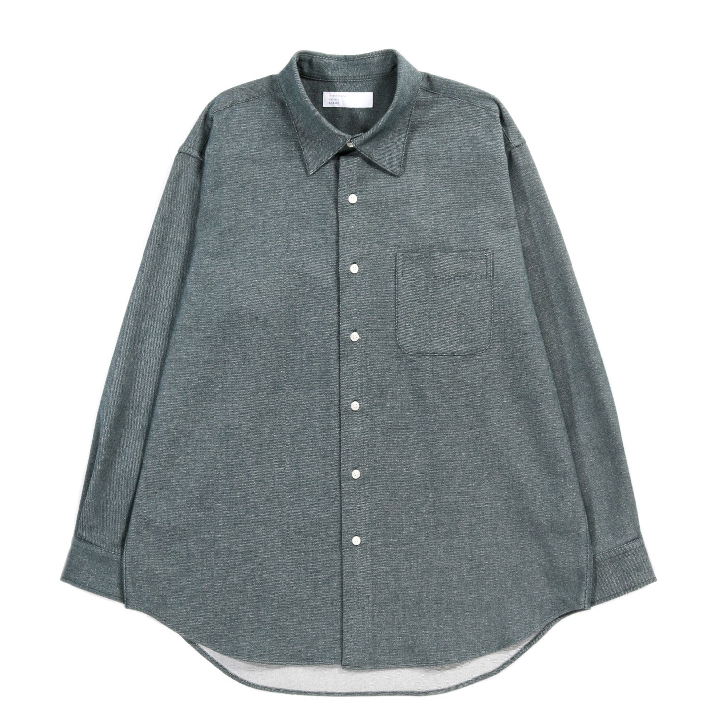 INTERNATIONAL GALLERY BEAMS REGULAR COLLAR DENIM SHIRT GREEN