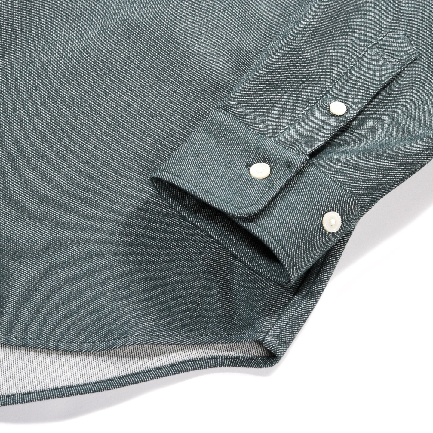 INTERNATIONAL GALLERY BEAMS REGULAR COLLAR DENIM SHIRT GREEN
