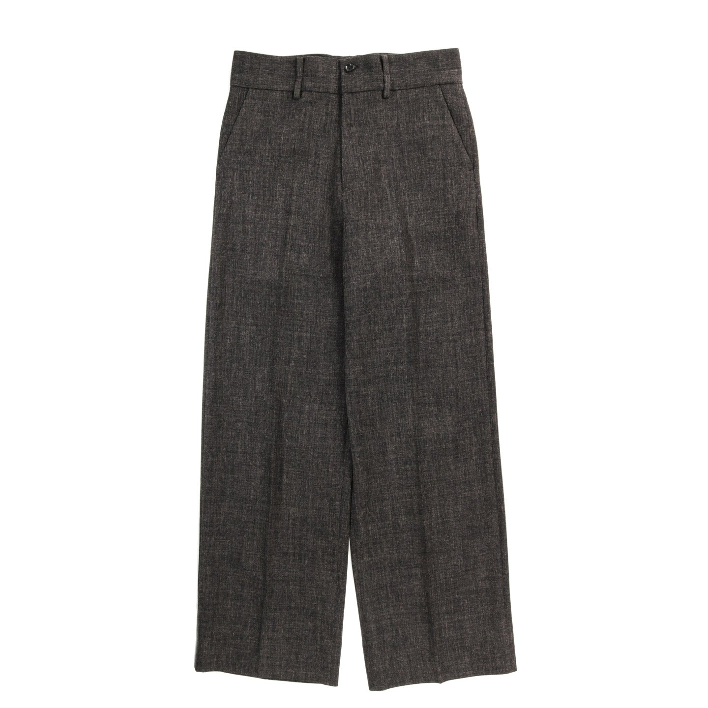 INTERNATIONAL GALLERY BEAMS DOUBLE WAIST TROUSERS BLACK