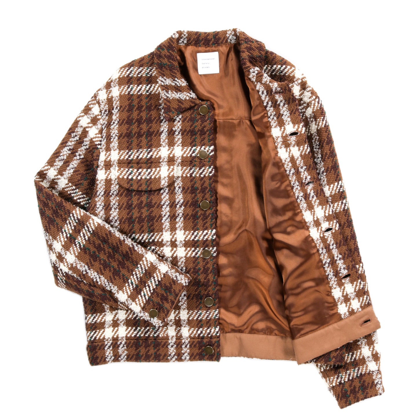 INTERNATIONAL GALLERY BEAMS G-JACKET BROWN CHECK