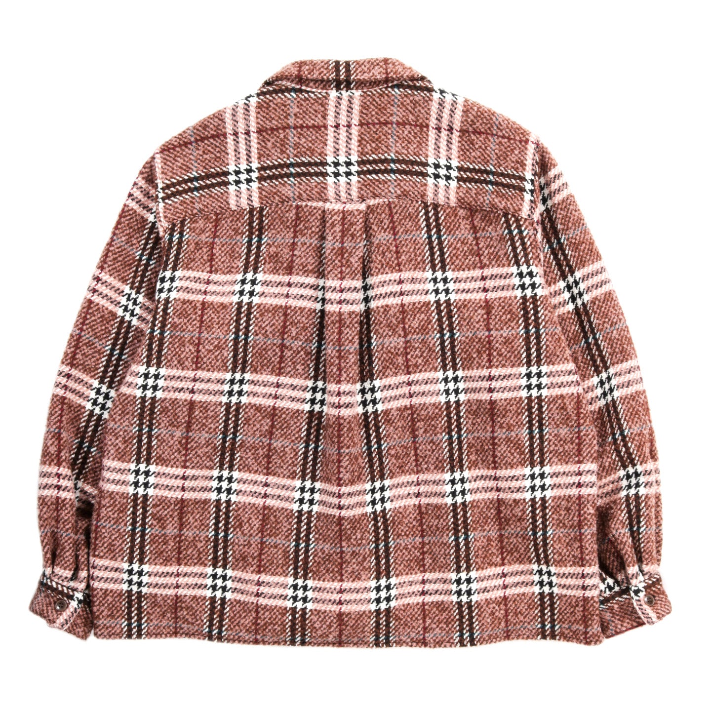 INTERNATIONAL GALLERY BEAMS  OPEN SHIRT PINK / BROWN CHECK