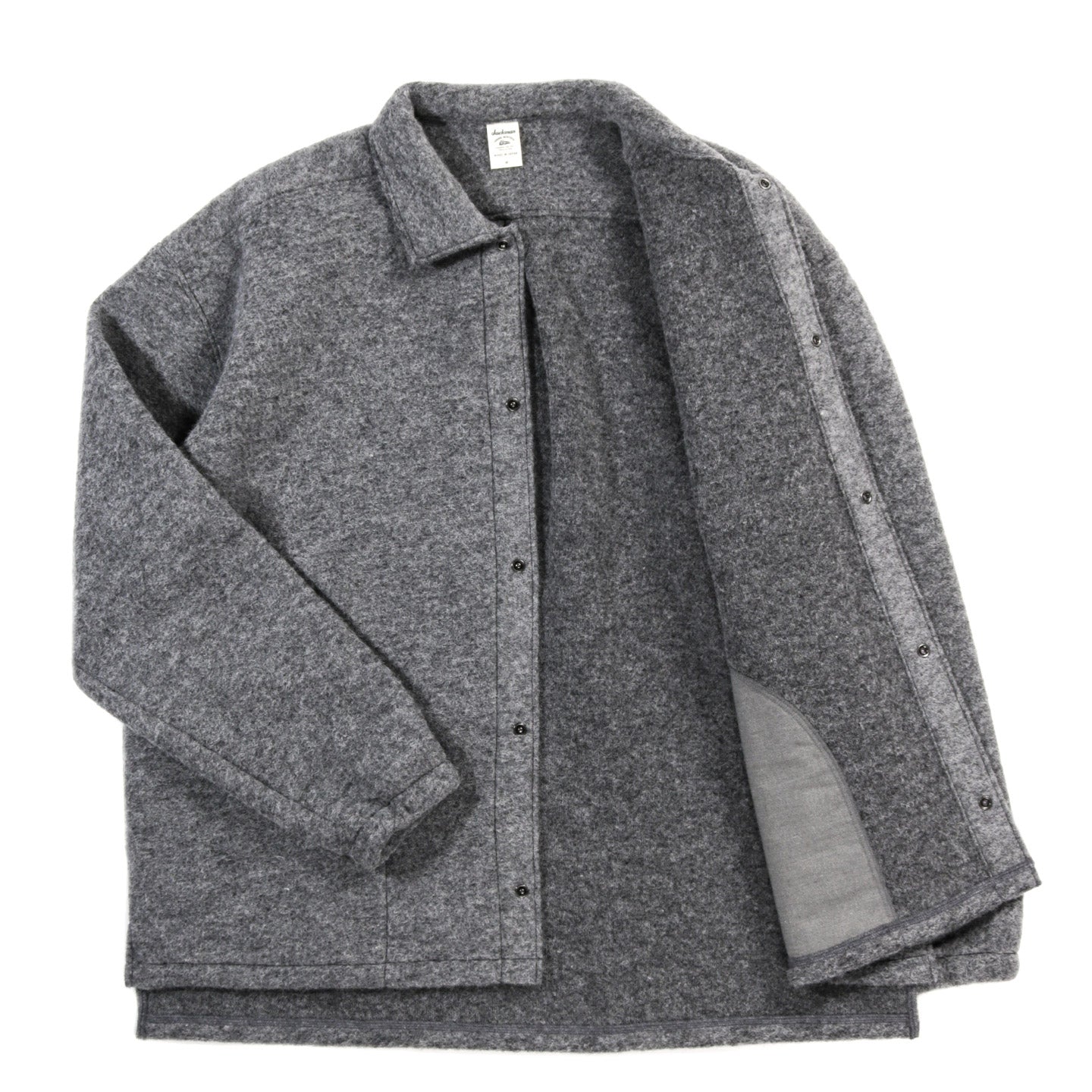 JACKMAN WOOL COACH SHIRT HEATHER CHARCOAL