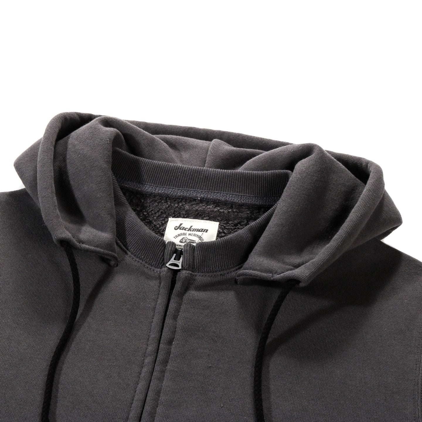 JACKMAN BIG LOOP AFTER HOOD ZIP HOODIE DARK GRAY