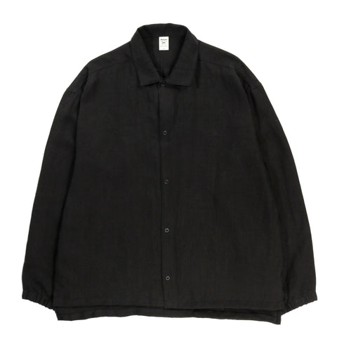 JACKMAN LINEN TWILL COACH SHIRT JACKET BLACK