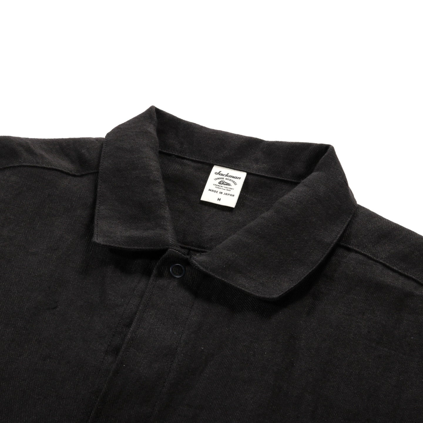 JACKMAN LINEN TWILL COACH SHIRT JACKET BLACK
