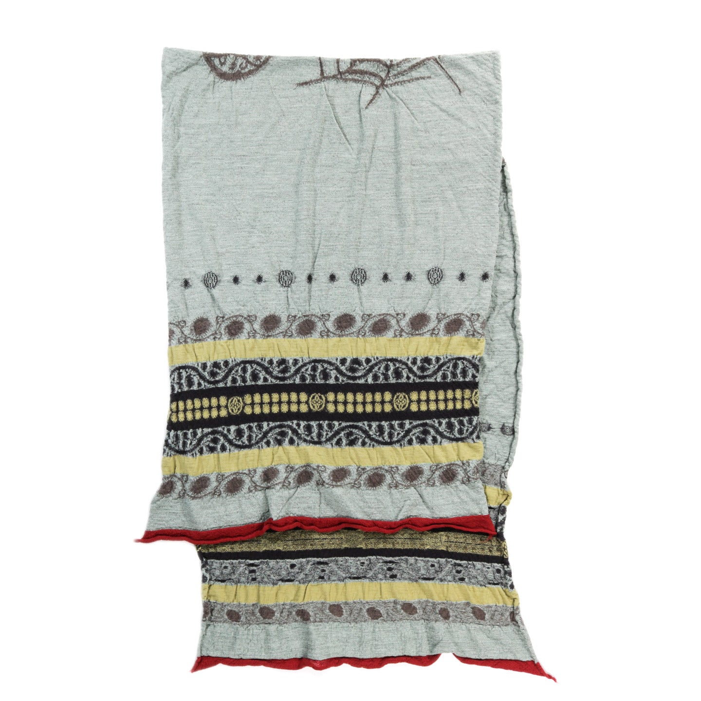 KAPITAL FULLING WOOL SCARF COPTIC SKULL GREEN