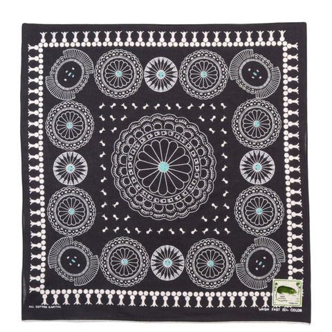 KAPITAL FASTCOLOR SELVEDGE BANDANA CONCHO BLACK