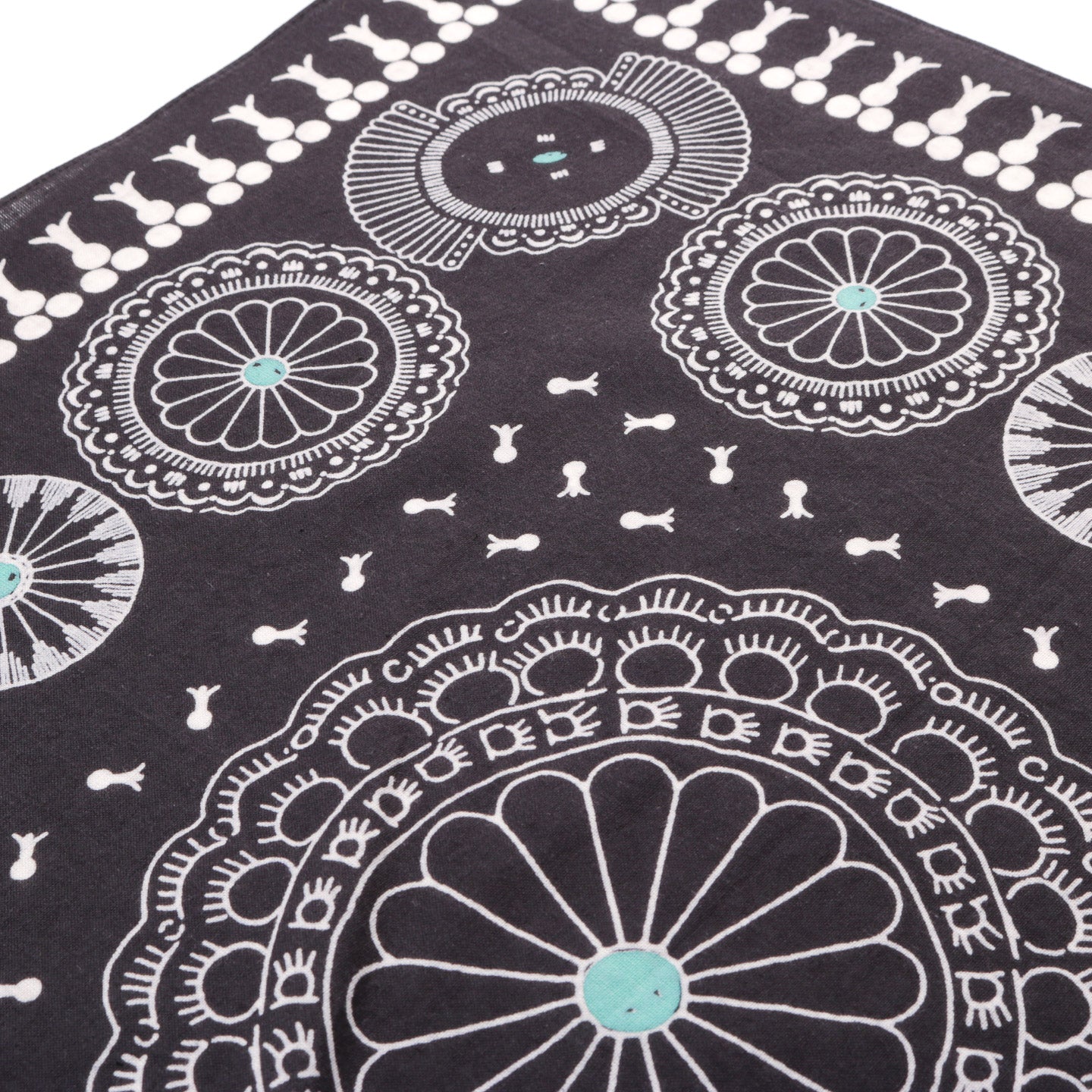 KAPITAL FASTCOLOR SELVEDGE BANDANA CONCHO BLACK